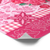 Fleur de naissance et Gem Janvier Poster d'oiseaux (Coin)