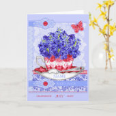 Fleur de naissance et Gem Juillet Carte de jeu (Fleur jaune)