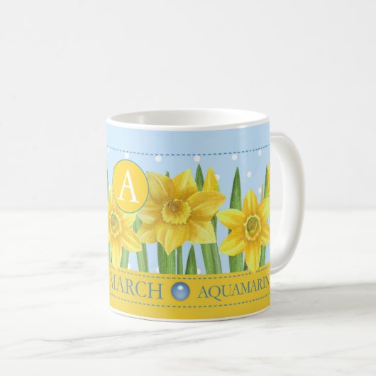 Fleur de naissance et Gem March classique Mug (Devant droit)