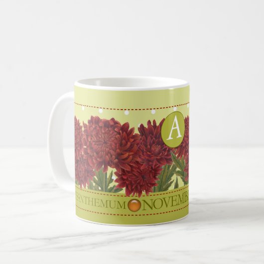 Fleur de naissance et Gem novembre Mug classique (Devant gauche)