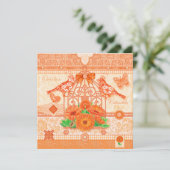 Fleur de naissance et Gem Octobre Carte Birdcage (Debout devant)