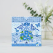 Fleur de naissance et Gem Septembre Carte Birdcage (Debout devant)