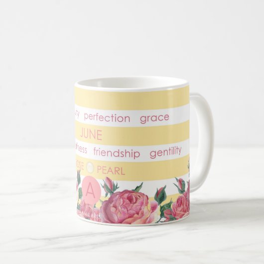 Fleur de naissance et Gem Strig Mug Juin (Devant droit)