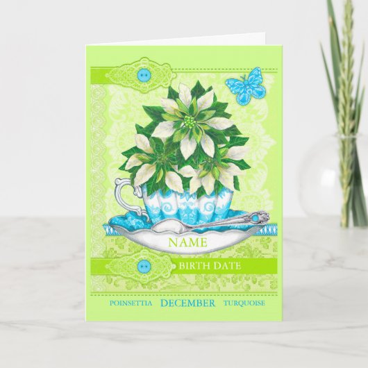 Fleur de naissance et Jeu Décembre Word Carte de j (Devant)