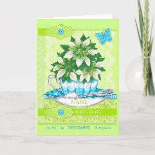 Fleur de naissance et Jeu Décembre Word Carte de j