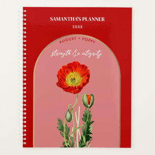 Fleur de naissance personnalisée Mois août Poppy