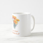 Fleur de naissance primaire d'octobre Marigold mug (Devant droit)