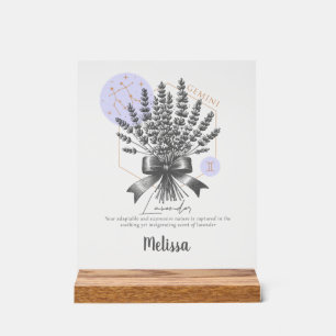 Fleur de naissance Zodiac cadeau personnalisé Gemi