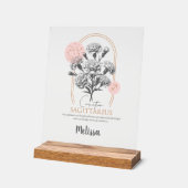 Fleur de naissance Zodiac Cadeau personnalisé Sagi (Angle)