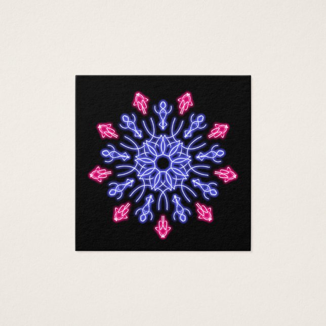 Fleur de néon bleu et rouge (Devant)