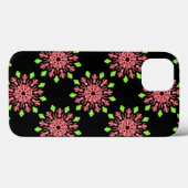 Fleur de néon rouge et vert Coque-Mate coque iphon (Verso (horizontal))