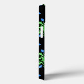 Fleur de néon vert et bleu Coque-Mate coque iphone (Verso / Droite)