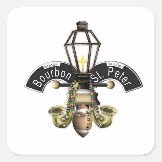 Fleur de New Orleans Vierkante Sticker (Voorkant)