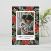 Fleur de Noël noire Joyeuse carte de Noël (Debout devant)