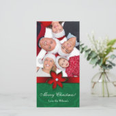 Fleur de Noël Poinsettia Carte photo Rouge Vert (Debout devant)