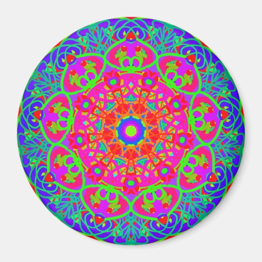 Fleur de nuit Mandala Style Magnet (Devant)
