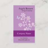 Fleur de papillon Carte de visite floral (Devant)