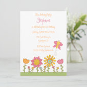 Fleur de papillon mignonne invitation à la fête d' (Debout devant)