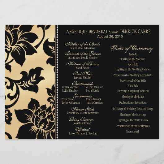 Fleur de Paris Eiffel Tower Wedding Programme | za Programma (Voorkant)