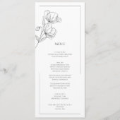 Fleur de pavot élégant menu mariage chic (Devant)