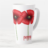 Fleur de pavot personnalisée Floral Grosse Mug lat (Angle droit)