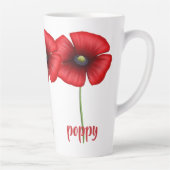 Fleur de pavot personnalisée Floral Grosse Mug lat (Droite)