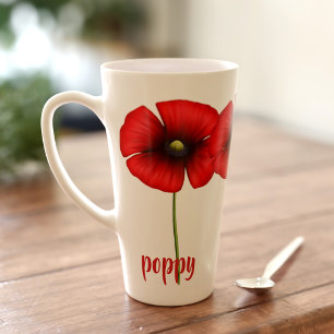 Fleur de pavot personnalisée Floral Grosse Mug lat