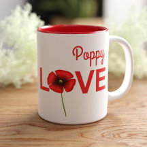 Fleur de pavot personnalisée Love Coffee Mug