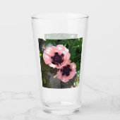 Fleur de pavot rose en verre (Devant)