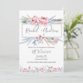 Fleur de pêche | Faire-part de mariage floral (Debout devant)