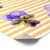 Fleur de Pensée Jaune affiche Shabby Chic (Coin)