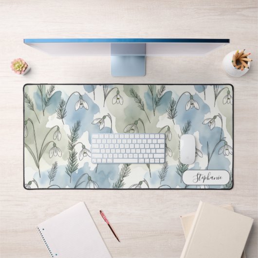 Fleur de perce-neige pastel subtil personnalisé (Bureau 1)