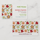 Fleur de Petti - crème - carte de visite (Devant / Derrière)