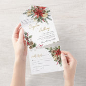 Fleur de pin de Noël tout en un mariage Invitation (Déchirure)
