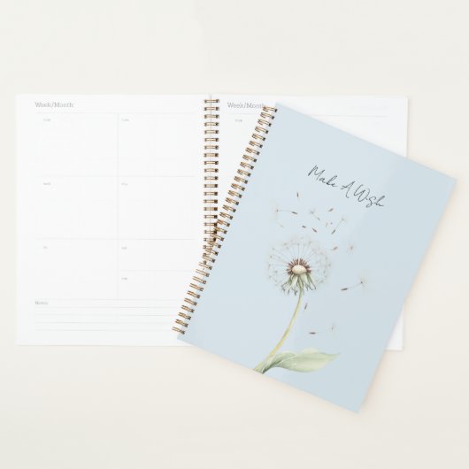 Fleur de Pissenlit Bleu Vœu (Devant avec enveloppe)