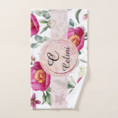Fleur de pivoine sans soudure motif Jeu d'oreiller (Serviette à main)