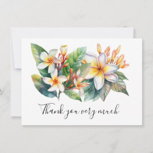 Fleur de Plumeria sur carte de remerciements de sa
