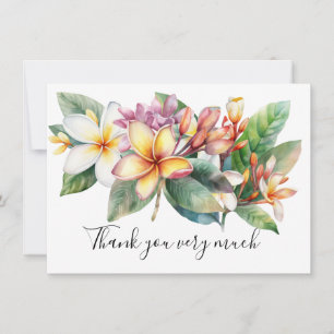 Fleur de Plumeria sur carte de remerciements de sa