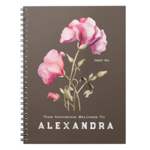 Fleur de pois doux - Carnet Personnaliser