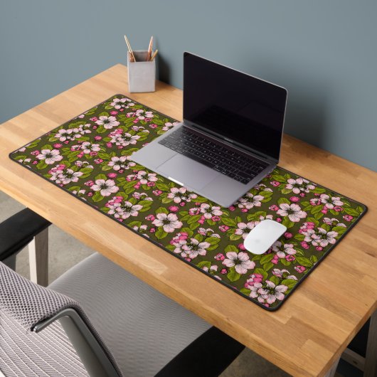 Fleur de pomme sur vert foncé (Bureau 2)
