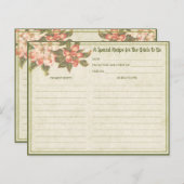 Fleur de pommier vintage | Carte de recette pour (Devant / Derrière)