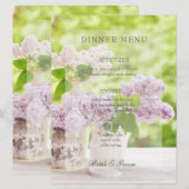Fleur de printemps romantique Floral Lilac Menu Ma (Devant / Derrière)