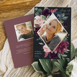 Fleur de prune Faire-part d'obtention d'un diplô