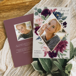 Fleur de prune   Faire-part d'obtention d'un diplô