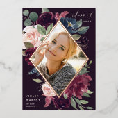 Fleur de prune | Faire-part d'obtention d'un diplô (Recto)