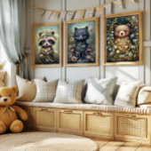 Fleur de raton laveur Forest Baby | Impression mur