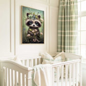 Fleur de raton laveur Forest Baby | Impression mur