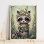 Fleur de raton laveur Forest Baby | Impression mur