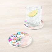 Fleur de rayonnement Dessous de verre de grès flor (Côté)