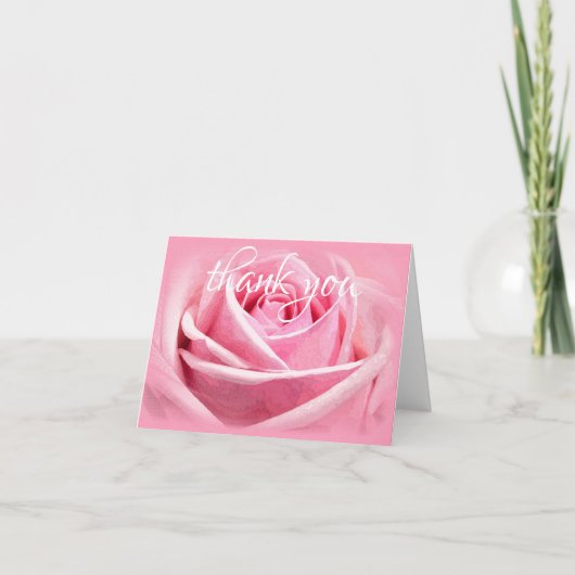 Fleur de rose aquarelle Merci Texte manuscrit (Devant)